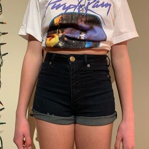 AEO High Waisted Stretchy Navy Jean Short